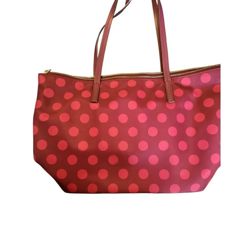 Kate Spade Red Polka Dot Tote Bag.